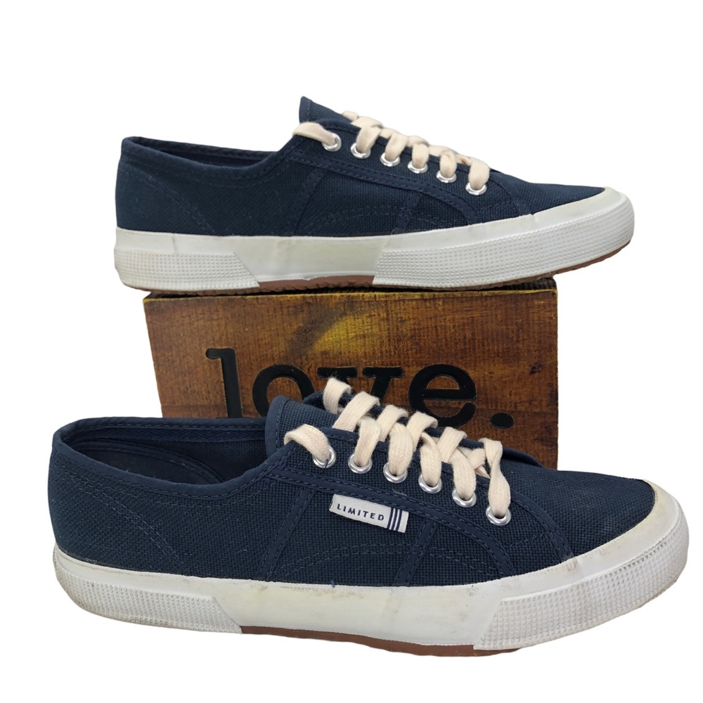 LIMITED Women's Navy Blue Canvas Sneakers Sz 10